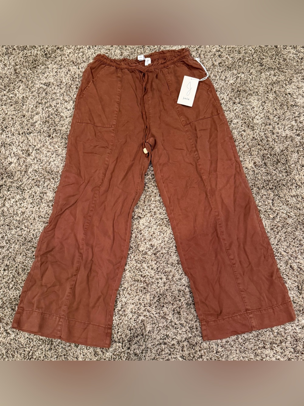 Joie Brown NWT Wide Leg Drawstring Pants Small NWT